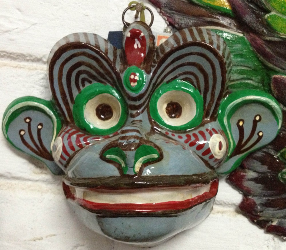 Black and green monkey mask